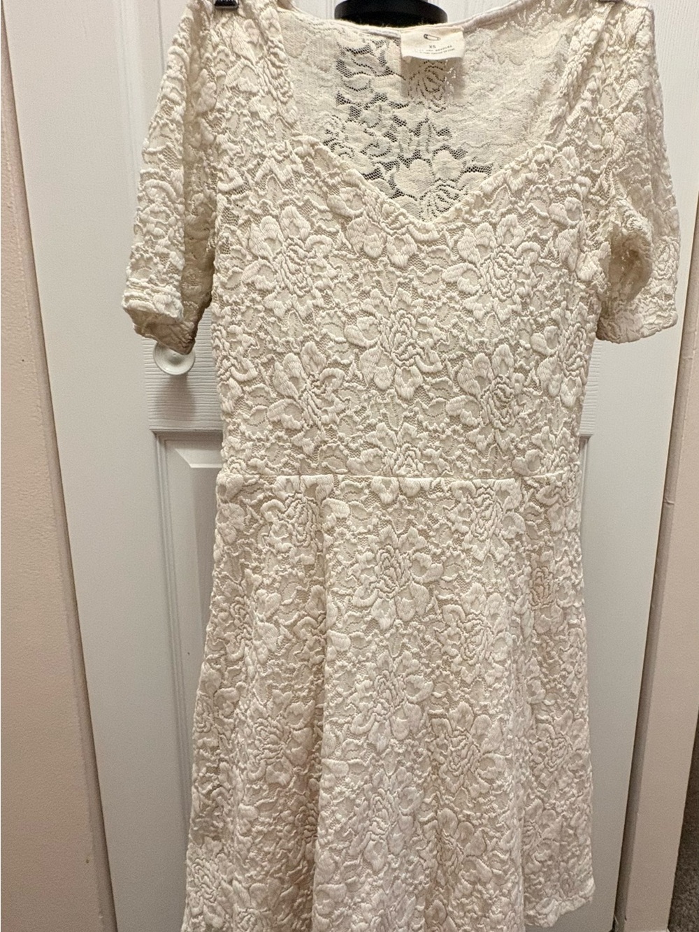 Pins & Needles Cream Lace V-Neck Dress